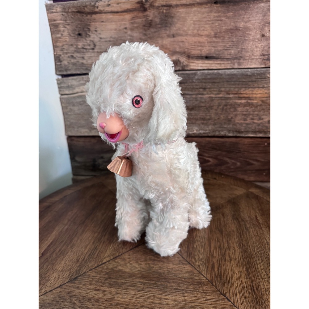 Vintage 1950s Gund J Swedlin Rubber Face Lamb Plush Sheep White Kitsch Tagged - Picture 2 of 11